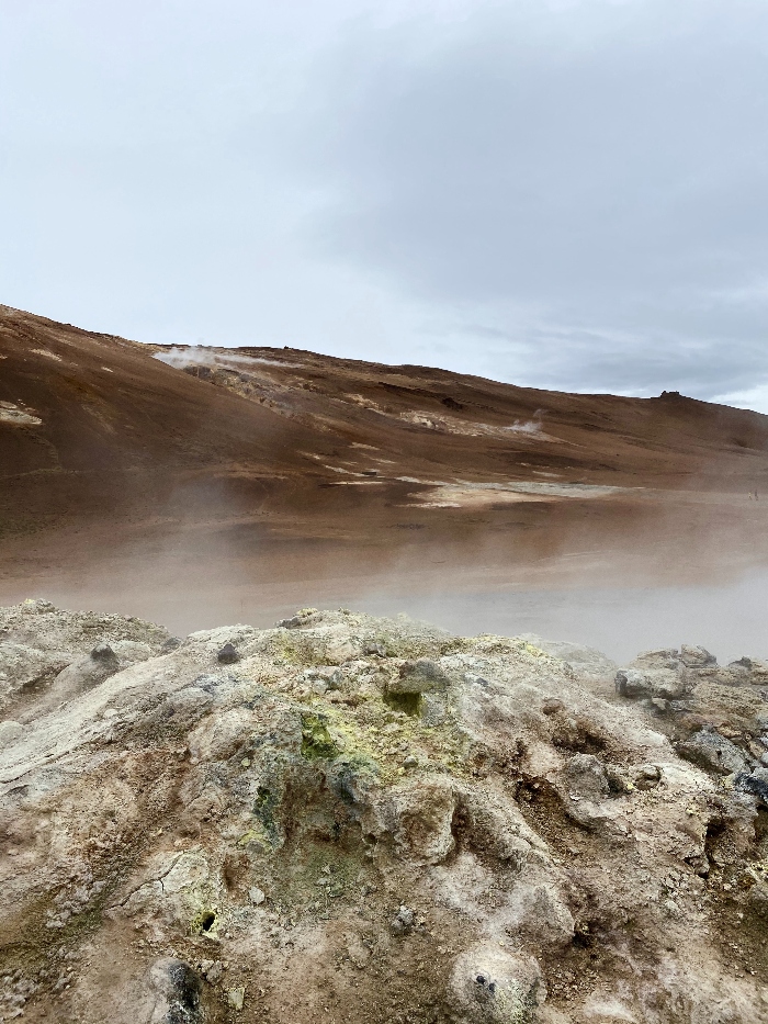 Steaming Geothermal Area in North Iceland