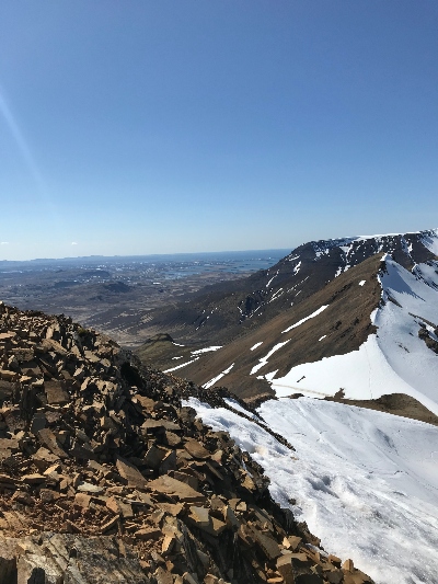 The view in one direction from Móskarðshnjúkar summit close to Reykjavík