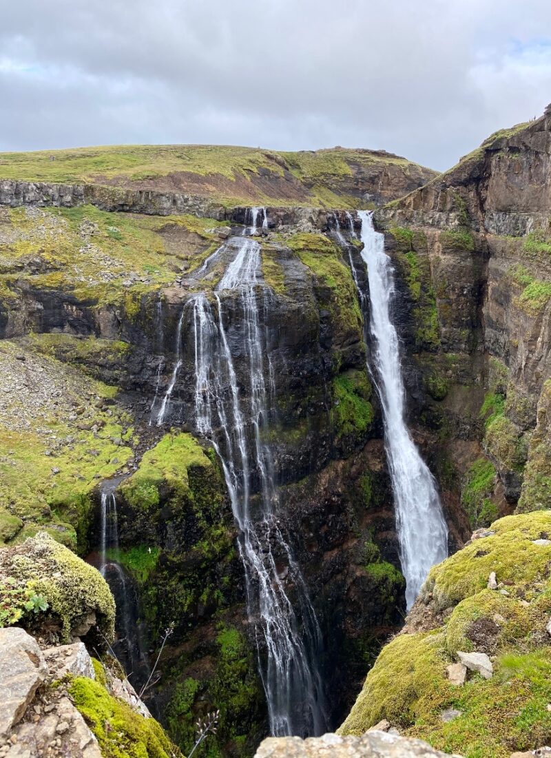 Glymur Waterfall in Iceland in summer