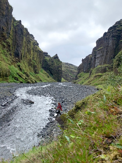 River running through Stakkholtsgjá Canyon close to Thorsmork in Iceland