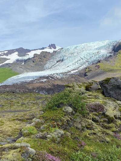 An outlet glacier in Iceland seen from afar