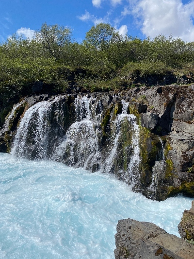 Bonus waterfall no 1 in Brúará River in Iceland