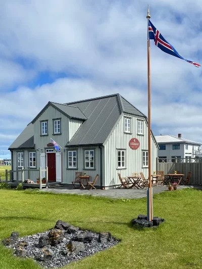 An old and beautiful house in Hellissandur on Snæfellsnes Peninsula that serves as a café