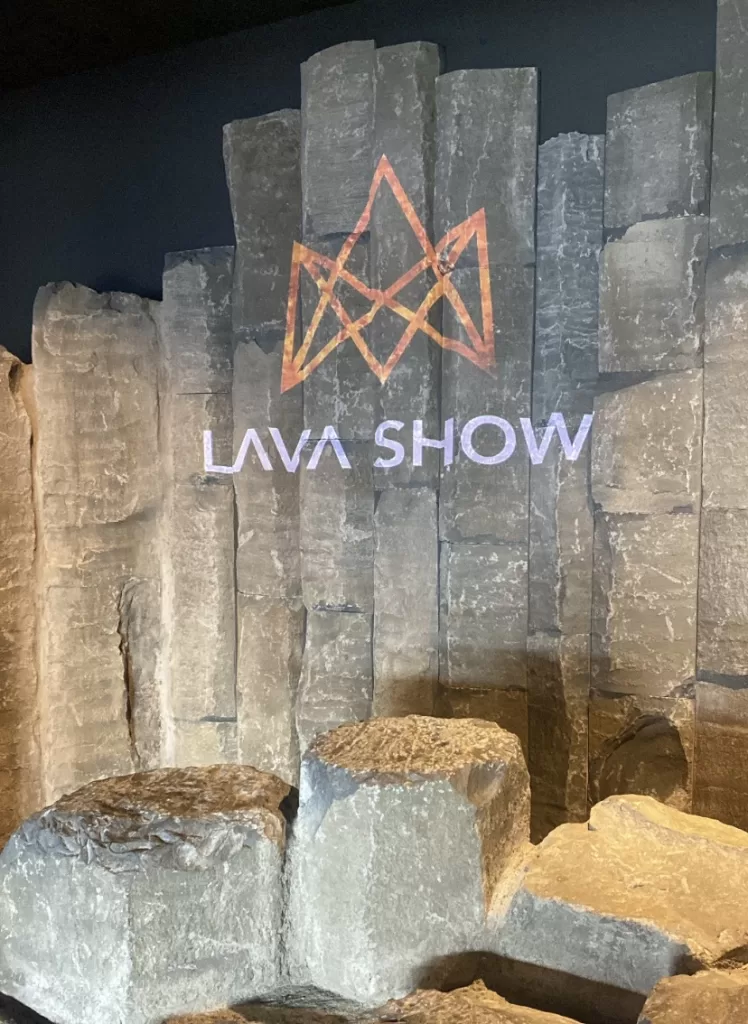 Photo wall at the Lava Show in Reykjavík