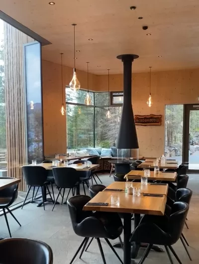 The restaurant at Forest Lagoon in Iceland
