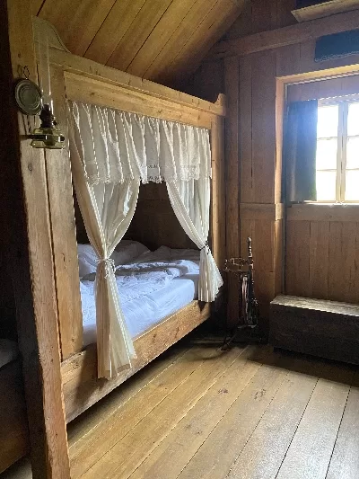 An old fashioned bed at the Wilderness Center